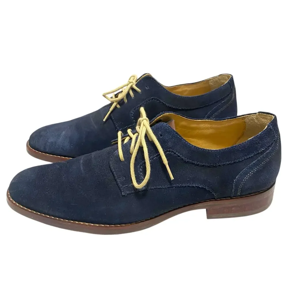 Johnston & Murphey Hartley Plain Toe Size 11 Blue Suede Dress Shoes